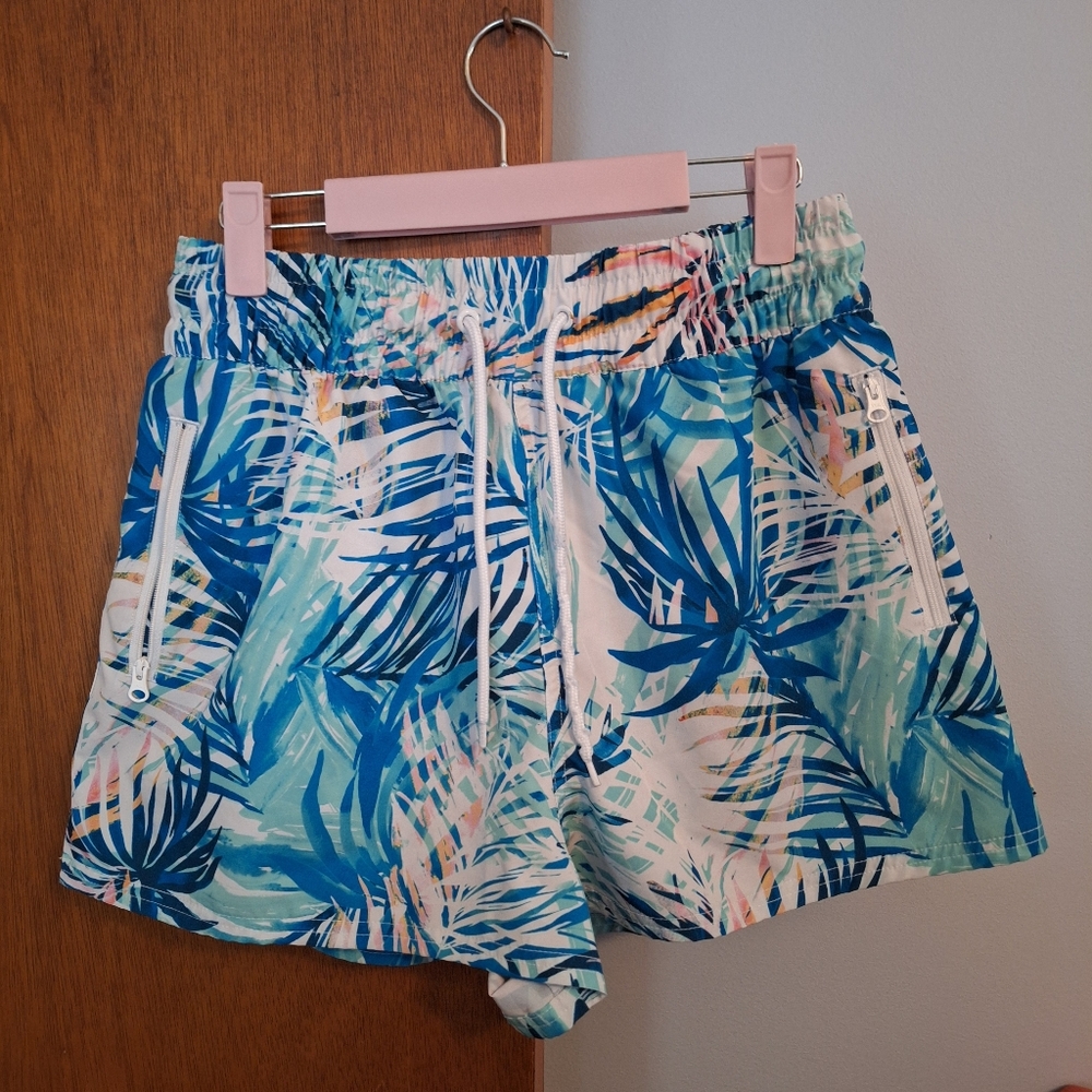 Final Price* Op Ocean Pacific Women's Tropical Print Shorts Elastic Waist Size M
